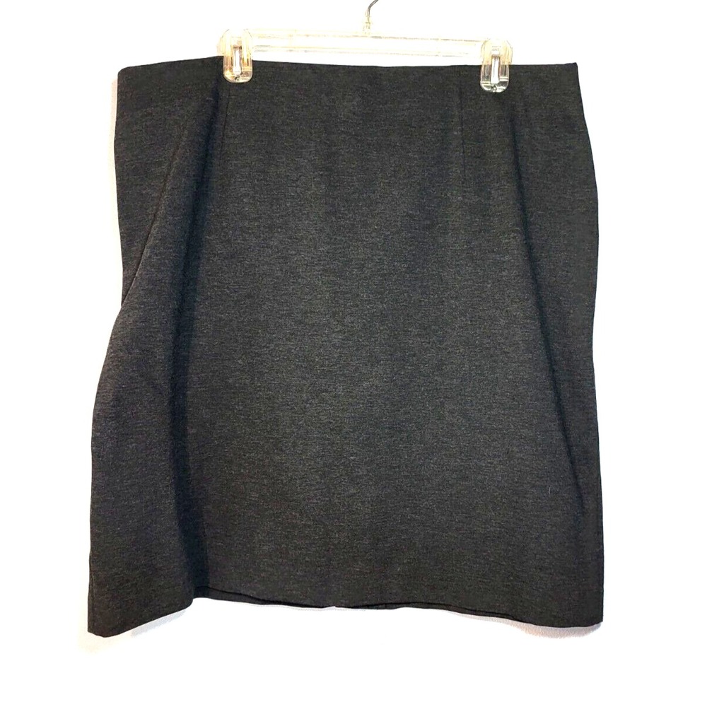 J Jill Skirt‎ XL Tall Straight Pencil Ponte Knit Charcoal Gray Stretch Pull On